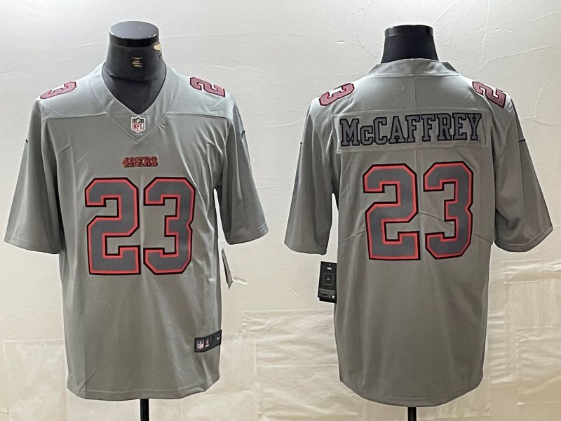 Men 2026 San Francisco 49ers #23 Mccaffrey Grey Nike Limited NFL Jersey style 002